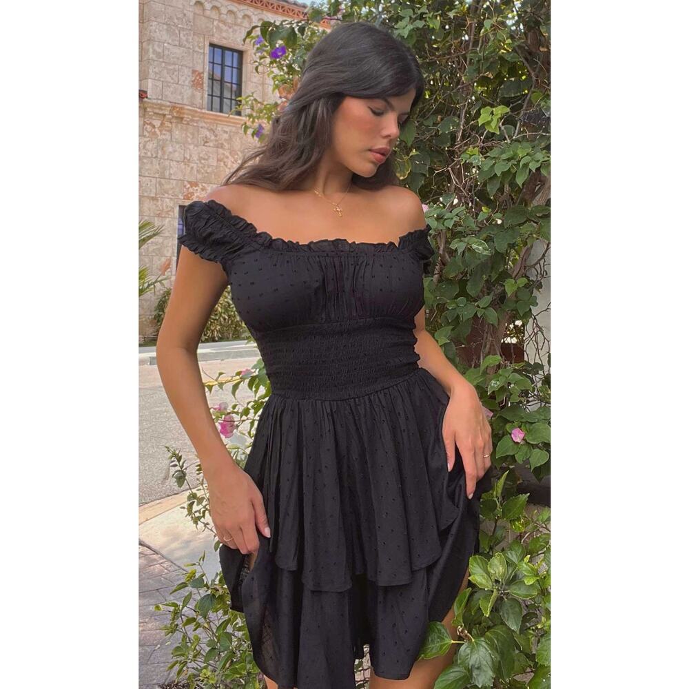 princess polly black smocked romper - Picture 3 of 7